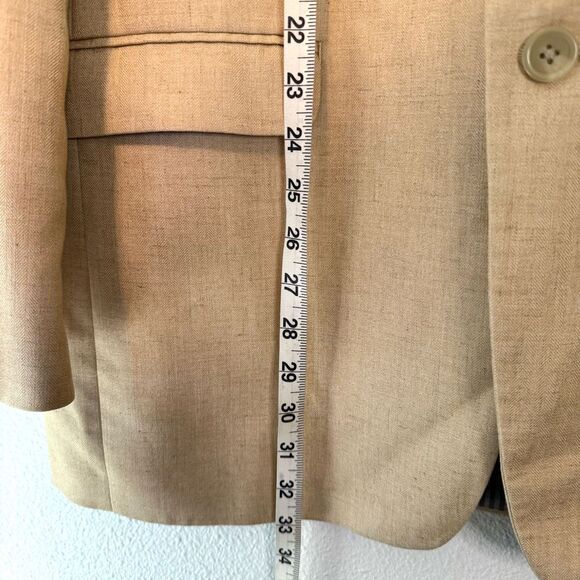 Chaps Men’s Tan Camel Linen Blend Sport Coat Size 44L - Picture 2 of 8